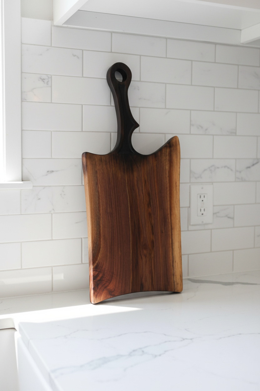 Chopping cleaver handle board